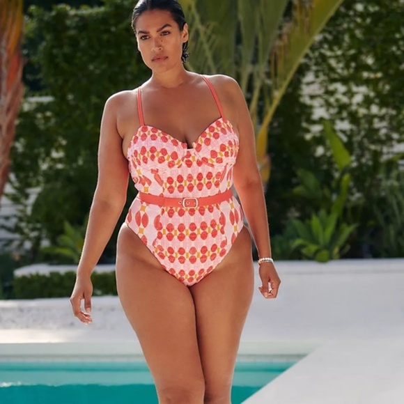NWT Anthropologie Maeve Jodie Belted One Piece Bathing Suit 3x - Picture 1 of 8
